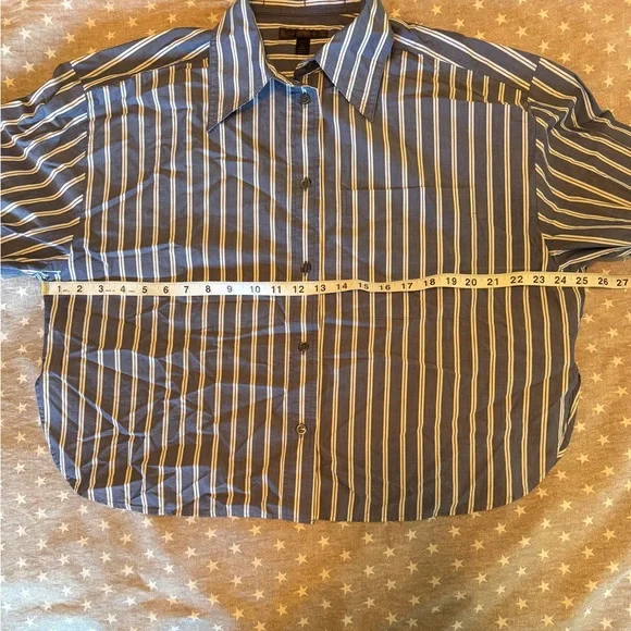 Banana Republic long sleeve, skimmer, button-up striped blouse - size L tall - Picture 9 of 12